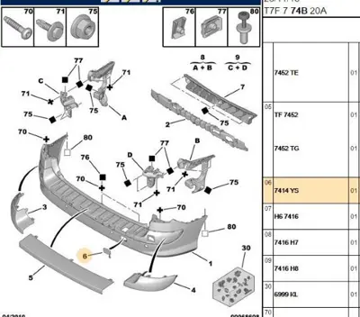 PSA 7414.YS Arka Tampon Çeki Demir Ka 7414YS