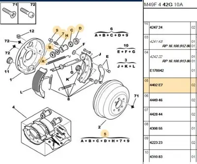 PSA 4402.E7 Fren Silindirı Arka 4402C6 4402E7 4402E8 440206 44020000000 4402E7SK1 4241J8 4241K8 4241L6 424222