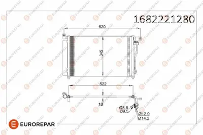 EUROREPAR 1682221280 Klima Radyatörü 1682221280