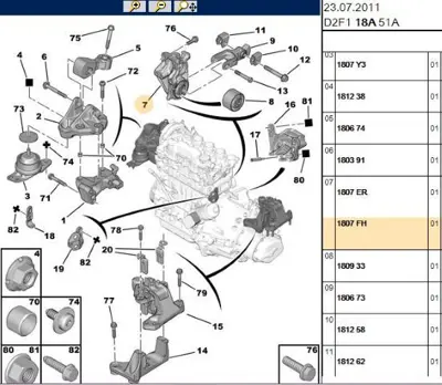 PSA 1807.FH Motor Kulagı 1807EA 1807ER 1807FH 1807GS 1807H8 1807HA 1807HC 1807J2 1807N0 1807N2