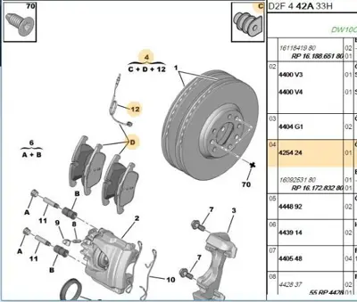 PSA 4254.24 Fren Balatası Ön 425289 425403 425424 1610103880 4254A7 1610103780 E172294 1609253180 859842 425438