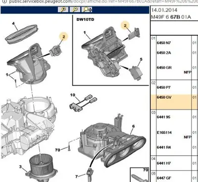 PSA 6450.GV Kalorifer Rezistansı 6450GV
