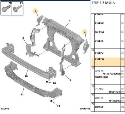 PSA 7104.FW Sağ Panel Bağlantı Ayak 7104FW