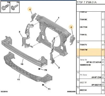 PSA 7104.FW Sağ Panel Bağlantı Ayak 7104FW
