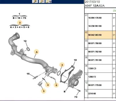 PSA 9804208380 Su Kollektör Borusu 9804208380 9804208380PART