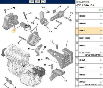 PSA 1839.J3 Motor Kulagı Sol 1839J3 1839F7 1839F0