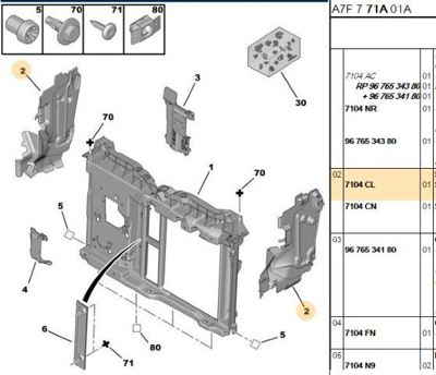 PSA 7104.CL Ön Panel Yan PLastik 7104CL