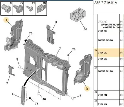 PSA 7104.CL Ön Panel Yan PLastik 7104CL