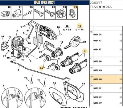 PSA 9170.N8 Kapı Kilidi 9170N8