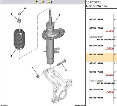 PSA 9819233680 Sağ Ön Amortisör 301 9819219080 9819233680 9810768780 9810768580 9678117380 9678117580 9805824380 9806013280 9678117480 9678117680