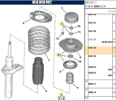 PSA 5031.A1 Amartsör Üst Takozu 503158 5031A1 503527 5038C6 503858 503739 693437 694619 694911 91510633