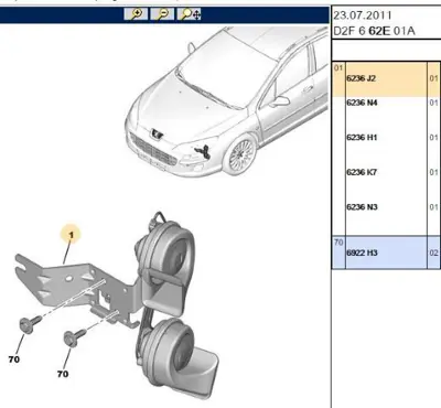 PSA 6236.J2 Korna 407 6236J2