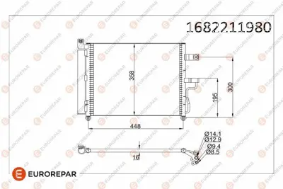 EUROREPAR 1682211980 Klima Radyatörü 1682211980