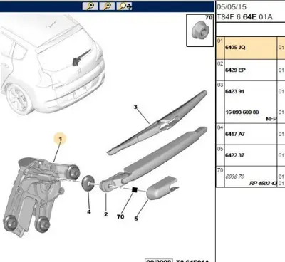 PSA 6405.JQ Arka Silecek Motoru 6405JQ 9680477480 6405JC 6405JQKIT