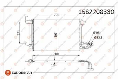 EUROREPAR 1682208380 Klima Radyatörü 1682208380
