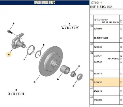 PSA 5176.37 Arka Aks Tasıyıcı 517637