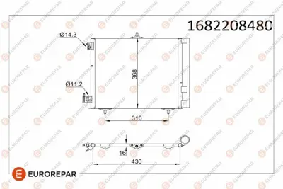 EUROREPAR 1682208480 Klima Radyator 6455C2 6455CZ 6455EL 6455ET 6455HA 6455HH 6455JF 96530359 6455AL 96357594