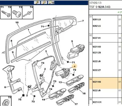 PSA 9221.K6 Sol Ön Cam Motoru 9221K6
