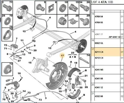 PSA 4211.C4 Fren Balata Sacı Arka 4211C4 4212C4