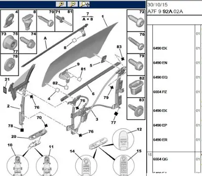 PSA 9222.EQ Sağ Öm Cam Krıkosu 9222EQ 9802389180 9222ER 9222ES 9222GC 9222G1
