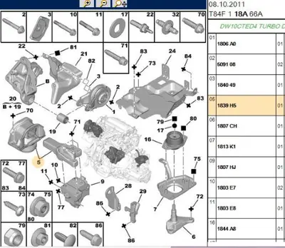 PSA 1839.H5 Motor Kulagı 1839C7 1839H5 1807C7