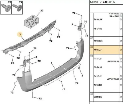 PSA 7416.J7 Arka Tampon Demiri 7416J7