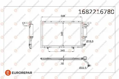 EUROREPAR 1682216780 Klima Radyatörü 1682216780