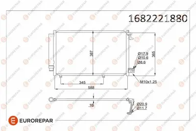 EUROREPAR 1682221880 Klima Radyatörü 1682221880