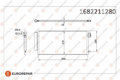 EUROREPAR 1682211280 Klima Radyatörü 1682211280