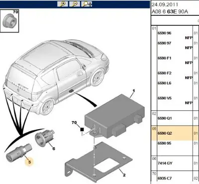 PSA 6590.Q2 Geri Vites Kaptörü  6590Q2 9646244777