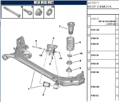 PSA 5166.A8 Arka Travers Takozu 5166A8 5166A4 5166A7