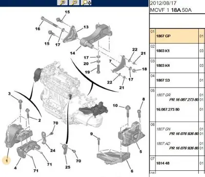 PSA 1807.GP Motor Takozu 1807GP 1807Q4 51799111 1807GA