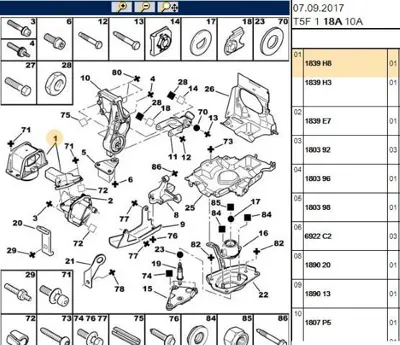 PSA 1839.H8 Motor Kulagı 183991 1839H8 1839H7 183997 1839J1 183990 18399 183989 9637060080