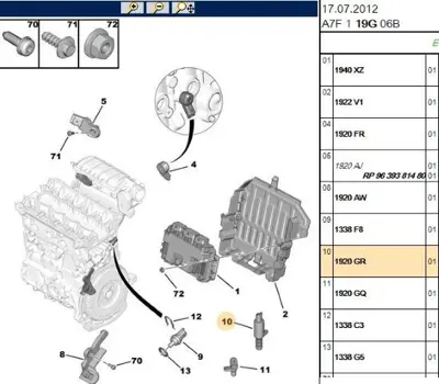 PSA 1920.GR Elektrovana 1920GR 1920FX 9649309780 805F5 80732 816H5 829A5 829C6 83052 83060