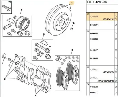 PSA 4249.A5 Fren Dıskı Ön 4246R8 4246R9 4249A5 169014 E169014 1618860480 4246R8SK 425166 425191 425204