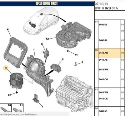 PSA 6441.AR Kalorifer Motoru 6441AR