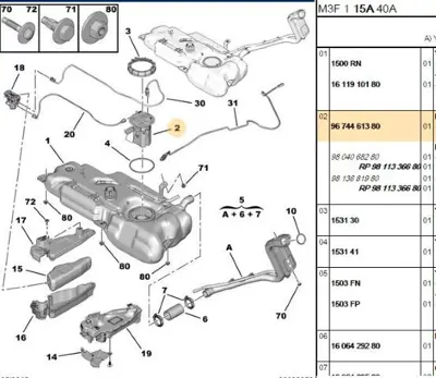 PSA 9674461380 Depo Samandırası 9674461380 1525QF 1525GW 9680962380 55063917