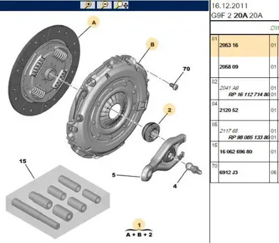 PSA 2053.16 Debriyaj Seti 205316 1611271480 1611271480 204172 2041.72 2041A9