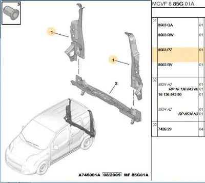 PSA 8503.PZ Sağ Arka Köse Sacı 6350ET 8503PZ