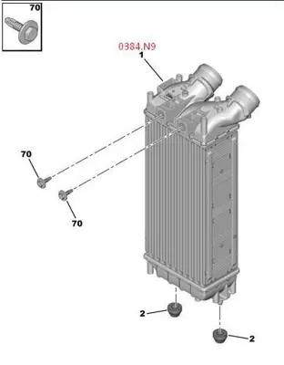 PSA 0384.N9 Turbo Sogutucu Radyatör 0384.N9
