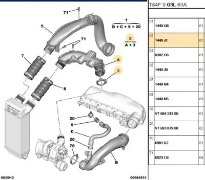 PSA 1440.J1 Turbo Hortumu 1440J1 9659145680