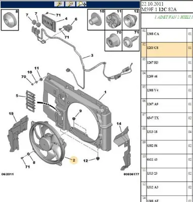 PSA 1253.C8 Fan Motoru 1253C8 125397 1250F8 125395 1253A4 1250G0 1253C2 1253E6 125390 1253E4