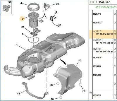 PSA 1607401680 Depo Samandıra Pompalı 1607401680 1525EA 1525N9 1525Y2 9638028780 9642124180 96380287 96421241 9671721880 1525HG