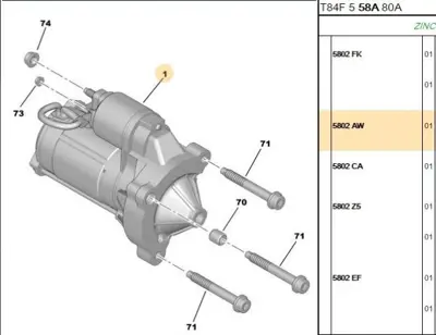 PSA 5802.AW Marsmotoru 5802AT 5802AV 5802AW 5802CA 9654561480 9654595680 95527511 965456148001 3553141 1638126880