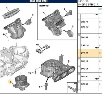 PSA 6441.R4 Kalorıfer Motoru 644195 6441R4 E165114 95658442 E165017