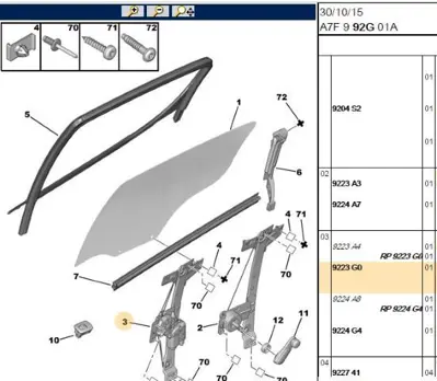 PSA 9223.G0 Sol Arka Cam Motoru 9223G0