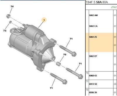 PSA 5802.Z5 Mars Motoru 9648242180 5802EF 5802Z5 5802Z6 5802Z7 9555507680 9646972280 9647157980 5802W7 9635659580