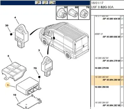 PSA 1608428080 Aırbag Beynı 1608428080 1609428080 6447VY