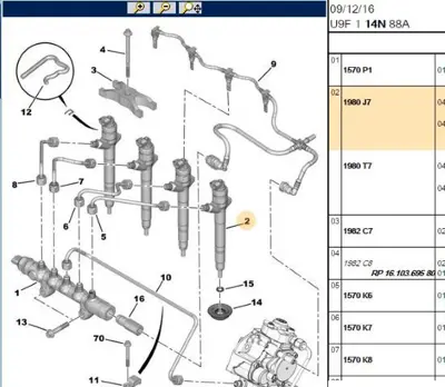 PSA 1980.J7 Enjektör 1980J7 1980T7 9659296080