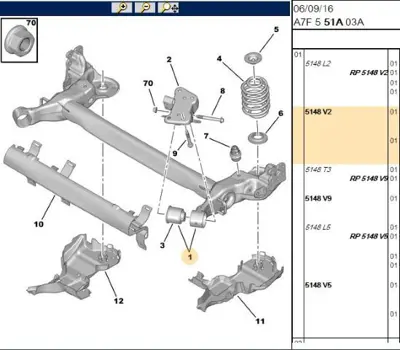 PSA 5148.V2 Arsuspantrav 1608396680 5148T5 5148V2 5148V6 5148L2 5148P9 5148V4 5148Q0 5148T3 5148V9